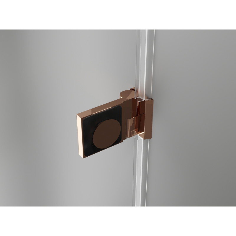 Mexen Lunar-B L shower enclosure hinged left 100 x 100 cm, transparent, rose gold - 832L-100-100-60-00-L
