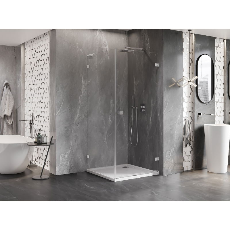 Mexen Lunar-B L Hinged Shower Enclosure Right 70 x 70 cm, Transparent, Chrome - 832L-070-070-01-00-P