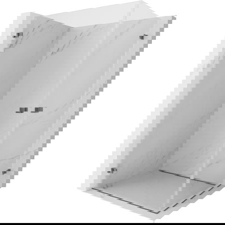 Mexen Lunar-B Duo Shower Enclosure Hinged 100 x 80 cm, Transparent, Gun Metal - 832-100L-080P-95-00