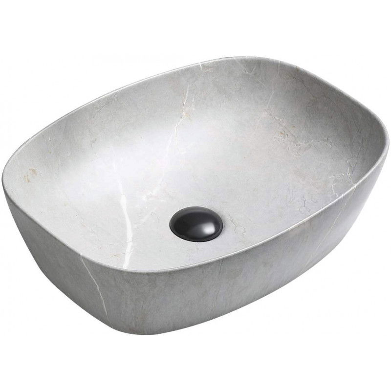 Mexen Editta countertop washbasin 49 x 37 cm, Grey stone - 21384962