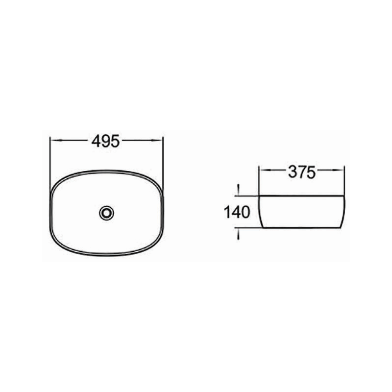 Mexen Editta countertop washbasin 49 x 37 cm, grey stone - 21384962
