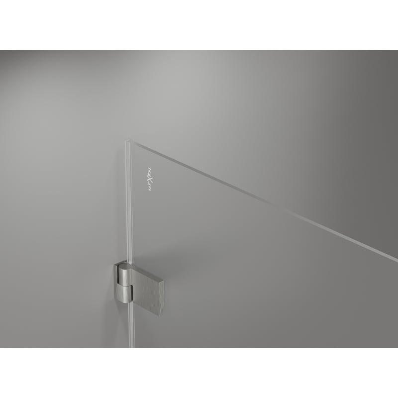 Mexen Lunar-B Duo Hinged Shower Enclosure 85 x 80 cm, Transparent, Brushed Nickel - 832-085L-080P-97-00