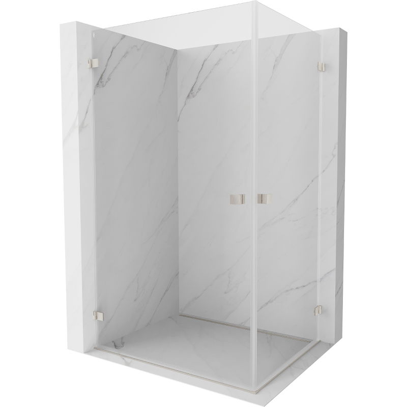 Mexen Lunar-B Duo shower cabin with hinged door 90 x 85 cm, transparent, brushed nickel - 832-090L-085P-97-00