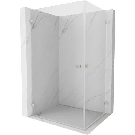 Mexen Lunar-B Duo shower enclosure pivot 90 x 85 cm, transparent, brushed nickel - 832-090L-085P-97-00