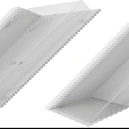 Mexen Lunar-B Duo Hinged Shower Enclosure 100 x 90 cm, Transparent, Brushed Nickel - 832-100L-090P-97-00