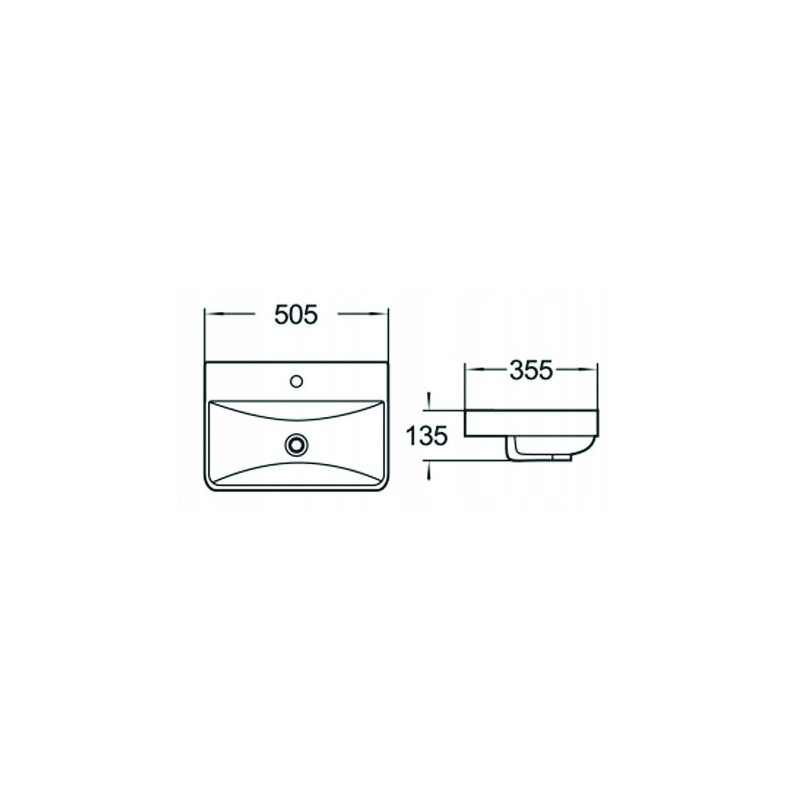 Mexen Dagna inset sink 50 x 35 cm, white - 21995100