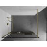 Mexen Kioto+ shower wall with shelf Walk-in 110 x 200 cm, black frame, gold - 800-110-121-50-70