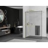 Mexen Kioto+ shower wall with shelf Walk-in 120 x 200 cm, black frame, gold - 800-120-121-50-70