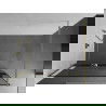 Mexen Kioto+ shower screen with a shelf and rail 140 x 200 cm, Transparent/Black pattern 8 mm, Gold - 800-140-121-50-70