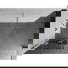 Mexen Kioto+ shower screen with a shelf and rail 80 x 200 cm, Transparent/Black pattern 8 mm, Gold - 800-080-121-50-77