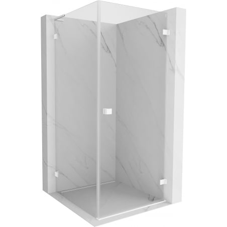 Mexen Lunar-B L Right-Hand Hinged 70 x 70 cm Shower Enclosure, Transparent, White - 832L-070-070-20-00-P