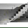 Mexen Kioto+ shower screen with a shelf and rail 110 x 200 cm, Transparent/Black pattern 8 mm, Gold - 800-110-121-50-77