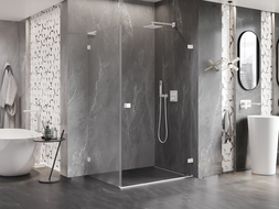 Mexen Lunar-B L shower enclosure right-hand opening 90 x 80 cm, transparent, white - 832L-090-080-20-00-P