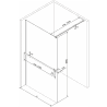 Mexen Kioto+ shower screen with a shelf and rail 140 x 200 cm, Transparent/Black pattern 8 mm, Gold - 800-140-121-50-77