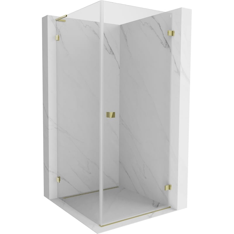 Mexen Lunar-B L right-hinged shower enclosure 70 x 70 cm, transparent, gold - 832L-070-070-50-00-P