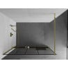 Mexen Kioto+ shower wall with Walk-in shelf 130 x 200 cm, black pattern, gold - 800-130-121-50-78