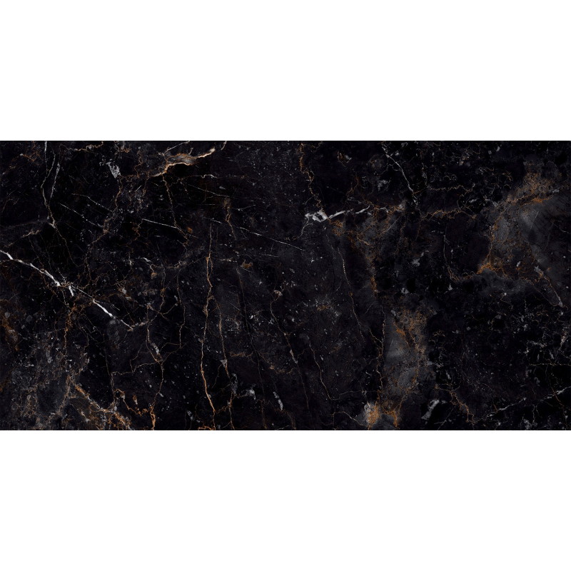 Mexen Champion Black Glazed Rectified G1 Tile, Floor and Wall Tile 120 x 60 cm, High Gloss - TL202-120-060-00