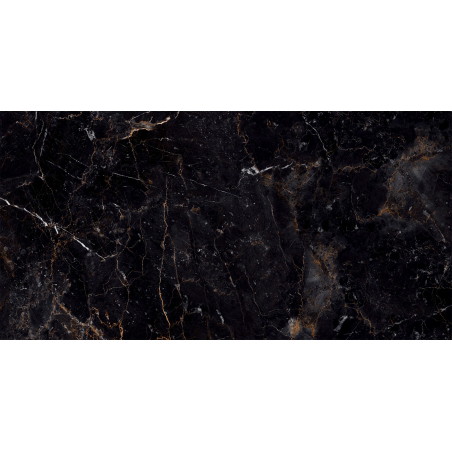 Mexen Champion Black Glazed Rectified G1 Tile, Floor and Wall Tile 120 x 60 cm, High Gloss - TL202-120-060-00