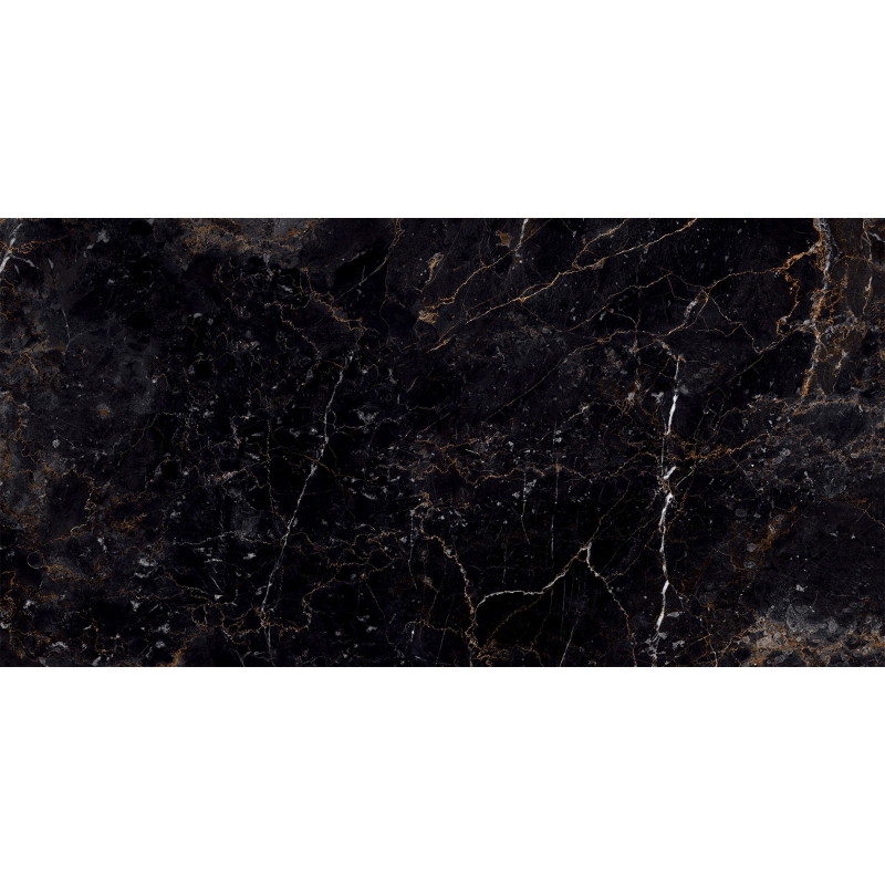 Mexen Champion Black Glazed Rectified G1 Tile, Floor and Wall Tile 120 x 60 cm, High Gloss - TL202-120-060-00