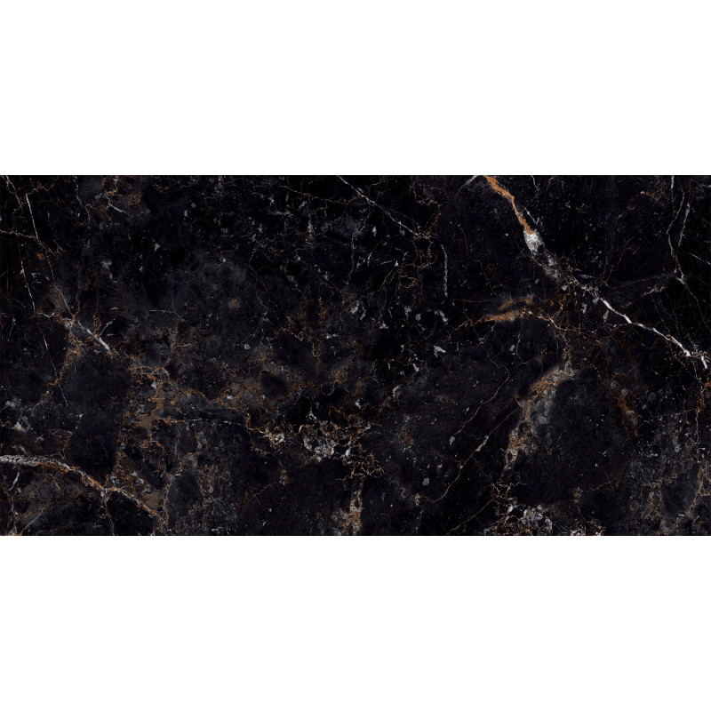 Mexen Champion Black Glazed Rectified G1 Tile, Floor and Wall Tile 120 x 60 cm, High Gloss - TL202-120-060-00