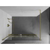 Mexen Kioto+ shower screen with shelf Walk-in 90 x 200 cm, white pattern, gold - 800-090-121-50-85