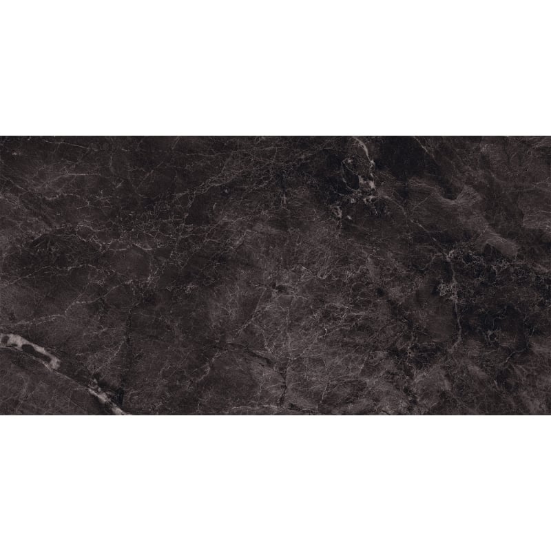 Mexen Merison Black Glazed Rectified Porcelain Tile G1, Floor-Wall Tile 120 x 60 cm, High Gloss - TL203-120-060-00