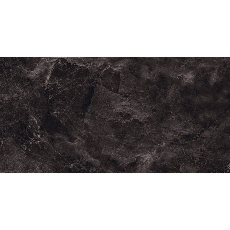 Mexen Merison Black Glazed Rectified Porcelain Tile G1, Floor-Wall Tile 120 x 60 cm, High Gloss - TL203-120-060-00
