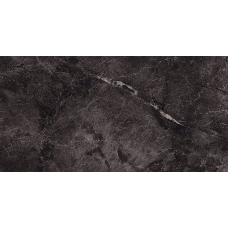Mexen Merison Black Glazed Rectified Porcelain Tile G1, Floor-Wall Tile 120 x 60 cm, High Gloss - TL203-120-060-00
