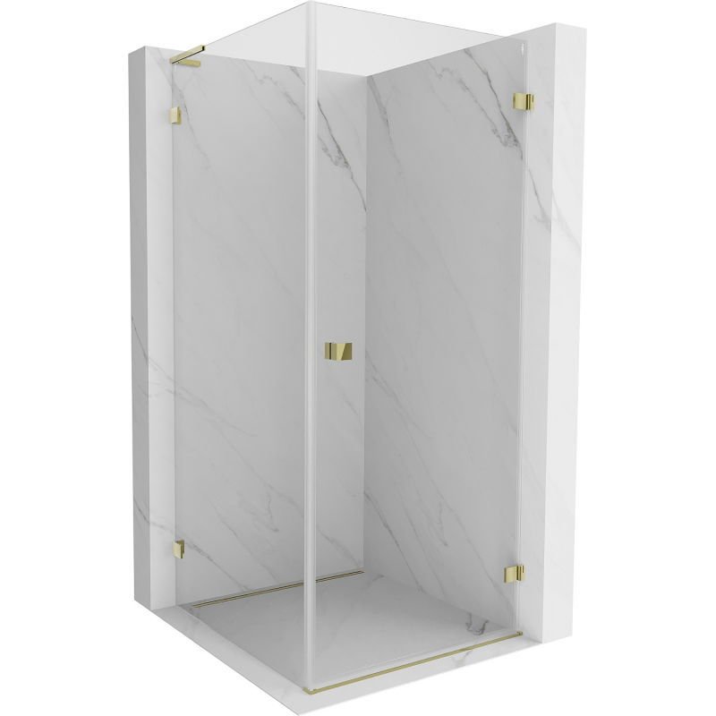Mexen Lunar-B L right-side opening shower cabin 80 x 80 cm, transparent, gold - 832L-080-080-50-00-P