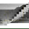 Mexen Kioto+ shower screen with a shelf and rail 100 x 200 cm, Transparent/White pattern 8 mm, Gold - 800-100-121-50-85