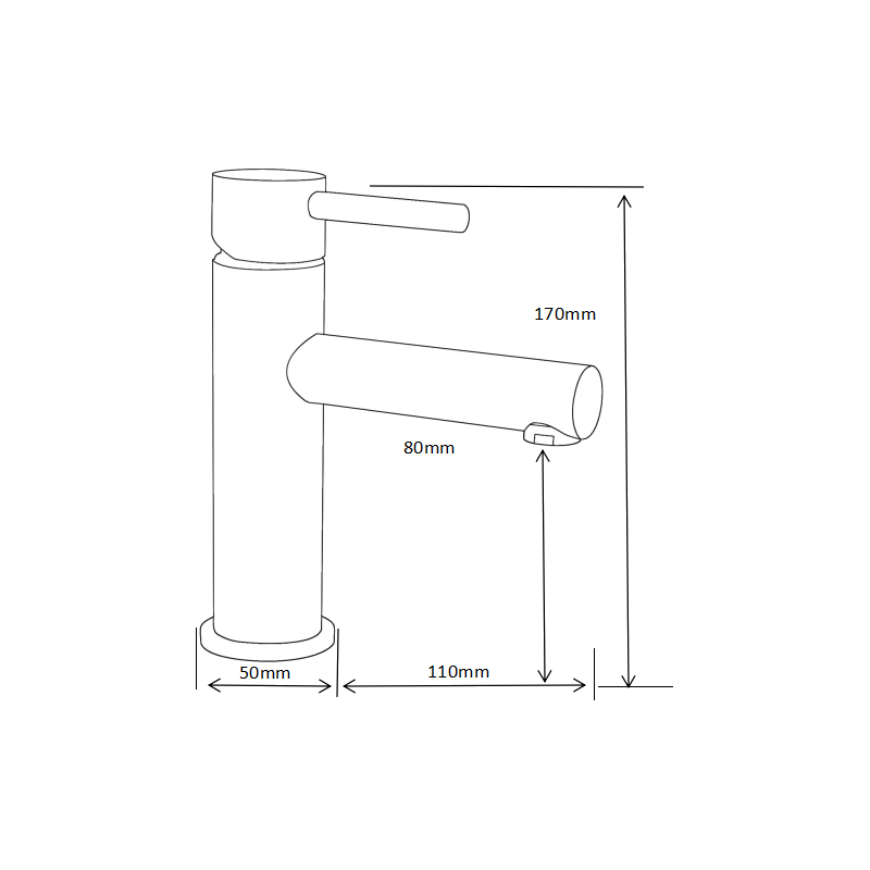 Mexen Elba washbasin tap, graphite - 74100-66