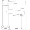 Mexen Elba washbasin tap, graphite - 74100-66