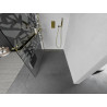 Mexen Kioto+ shower wall with shelf Walk-in 100 x 200 cm, white pattern, gold - 800-100-121-50-85