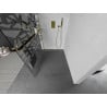 Mexen Kioto+ shower wall with shelf Walk-in 110 x 200 cm, white pattern, gold - 800-110-121-50-85