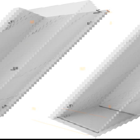 Mexen Lunar-B L hinged shower enclosure left 80 x 70 cm, transparent, brushed copper - 832L-080-070-65-00-L