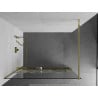Mexen Kioto+ Walk-in Shower Wall with Shelf 130 x 200 cm, White Pattern, Gold - 800-130-121-50-85