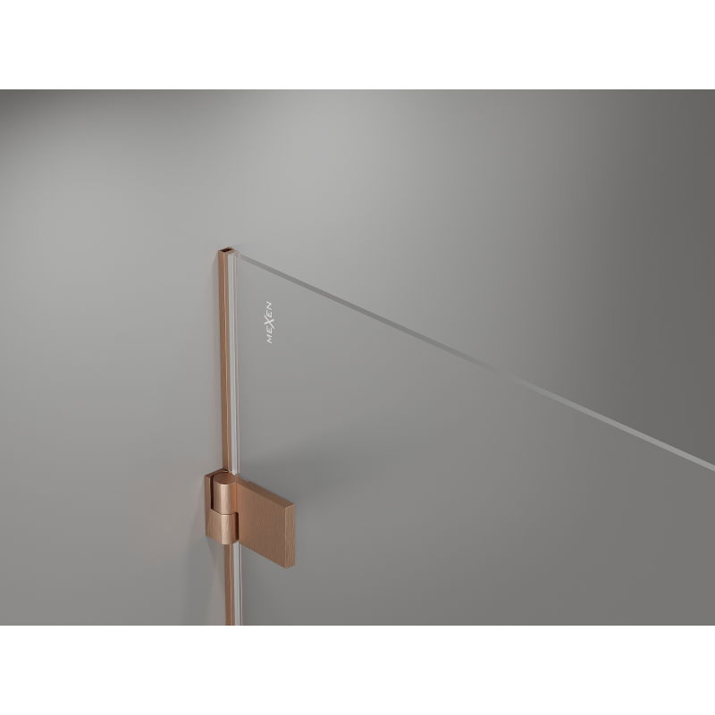 Mexen Lunar-B L Hinged Shower Enclosure Left 85 x 70 cm, Transparent, Brushed Copper - 832L-085-070-65-00-L