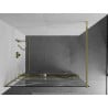 Mexen Kioto+ shower wall with shelf Walk-in 80 x 200 cm, white wave, gold - 800-080-121-50-97