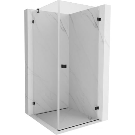 Mexen Lunar-B right hinged shower enclosure 100 x 100 cm, transparent, black - 832-100-100-70-00-P