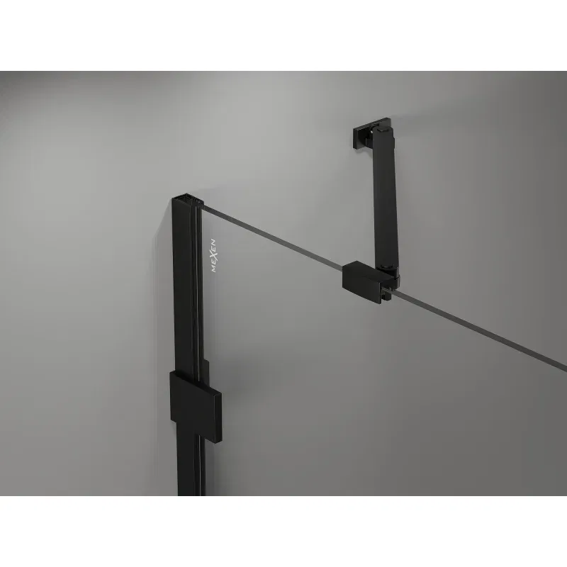 Mexen Lunar-B right hinged shower enclosure 100 x 100 cm, transparent, black - 832-100-100-70-00-P