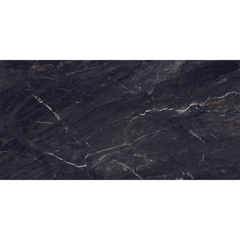 Mexen Sintra Black glazed rectified G1 stoneware, floor and wall tile 120 x 60 cm, high gloss - TL204-120-060-00