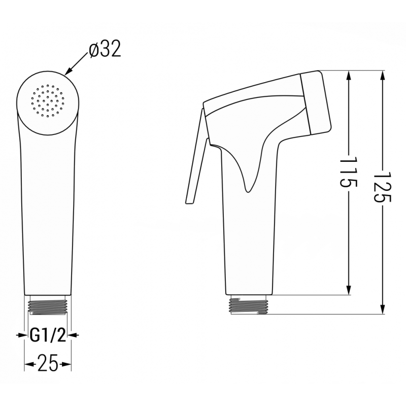 Mexen R-76 black bidet handle - 79576-70