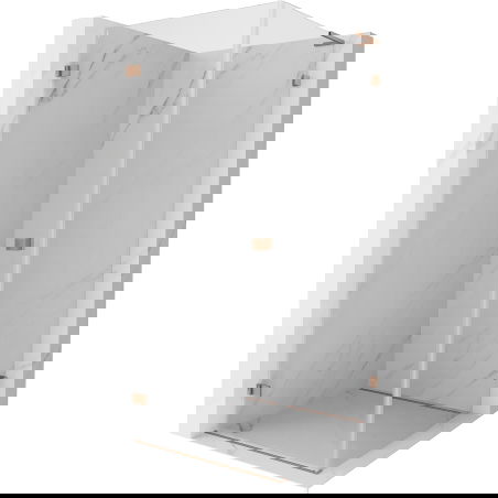 Mexen Lunar-B L Hinged Shower Enclosure Left 90 x 90 cm, Transparent, Brushed Copper - 832L-090-090-65-00-L