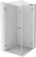 Mexen Lunar-B L left-tilt shower enclosure 100 x 100 cm, transparent, brushed copper - 832L-100-100-65-00-L