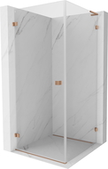 Mexen Lunar-B L shower enclosure hinged left 100 x 100 cm, transparent, brushed copper - 832L-100-100-65-00-L