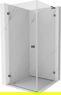 Mexen Lunar-B L Hinged Shower Enclosure Left 100 x 100 cm, Transparent, Brushed Gun Gray - 832L-100-100-66-00-L