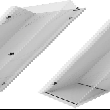 Mexen Lunar-B L Shower Enclosure Hinged Left 80 x 70 cm, Transparent, Black - 832L-080-070-70-00-L