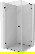 Mexen Lunar-B L Left Hinged Shower Enclosure 90 x 90 cm, Transparent, Black - 832L-090-090-70-00-L