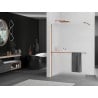 Mexen Kioto+ shower wall with Walk-in shelf 100 x 200 cm, frost, pink gold - 800-100-121-60-30