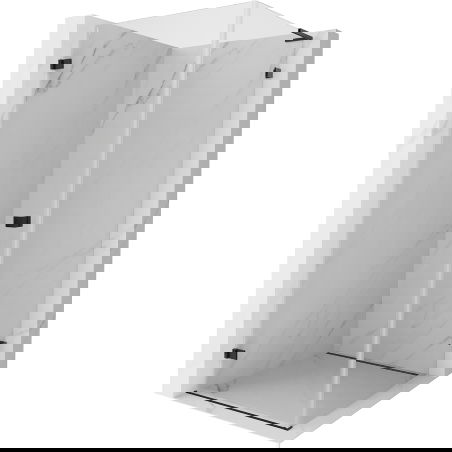 Mexen Lunar-B L left swinging shower cabin 100 x 100 cm, transparent, black - 832L-100-100-70-00-L